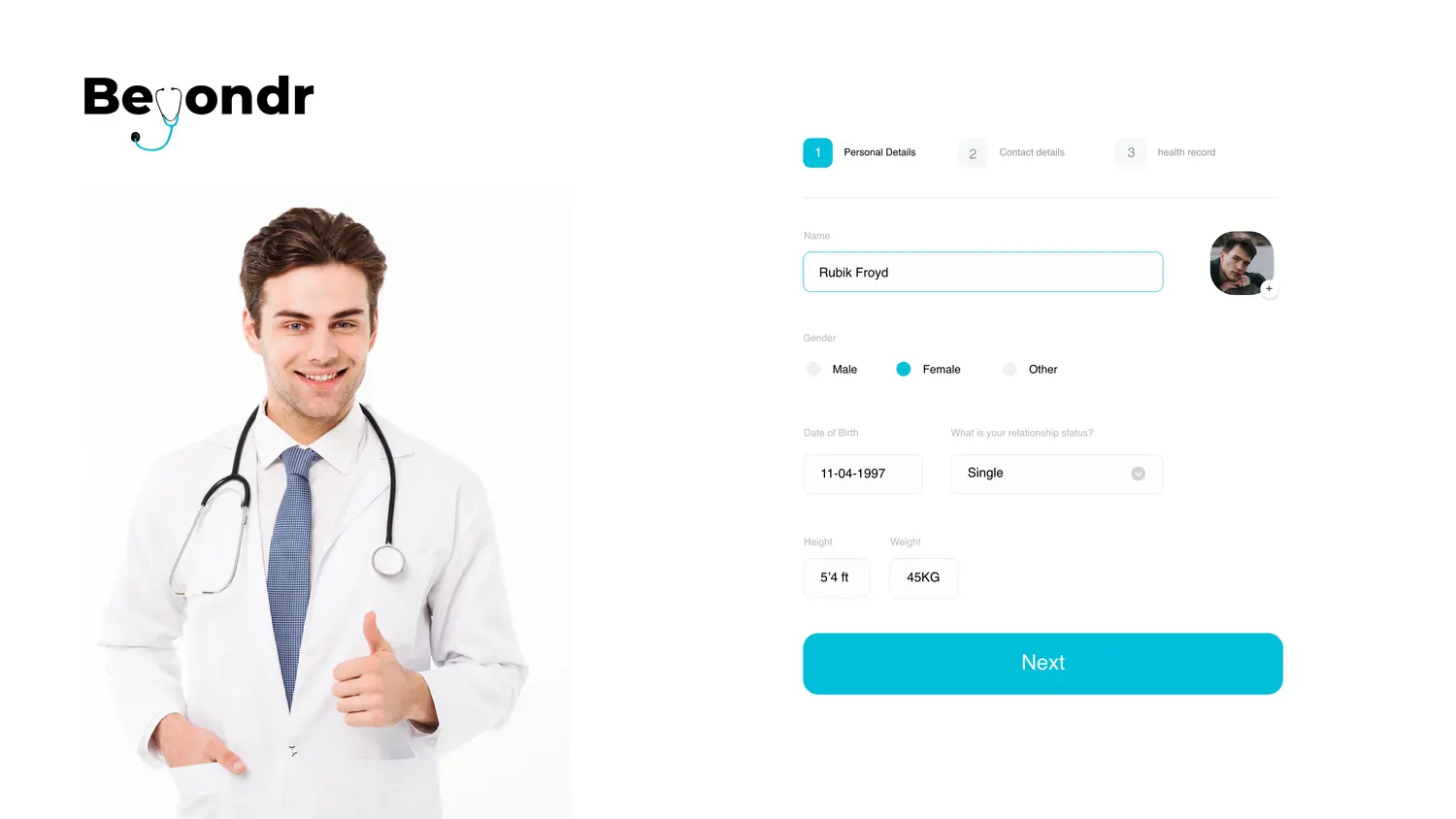 Beyondr web platform — screen 6.