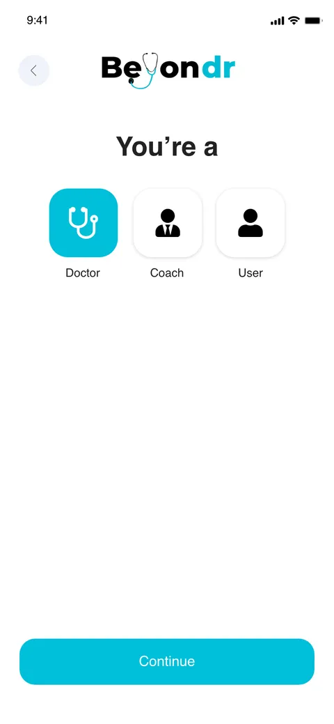 Beyondr mobile app — screen 1.