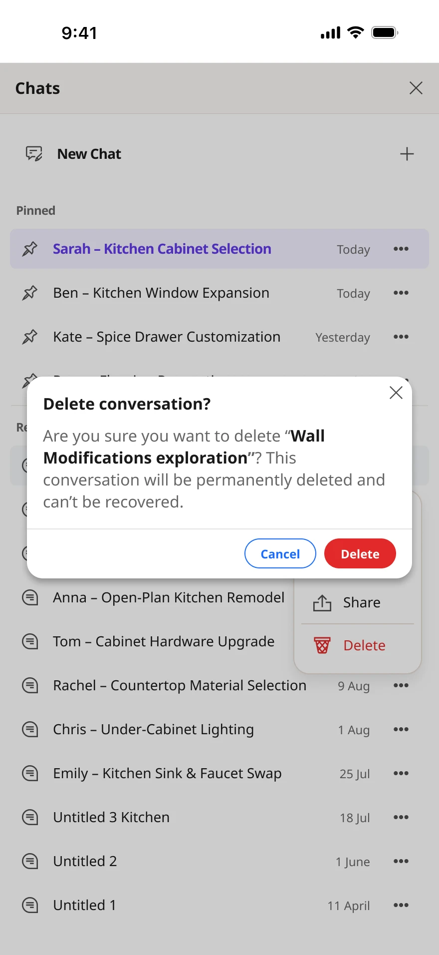 Delete-conversation confirm dialog.