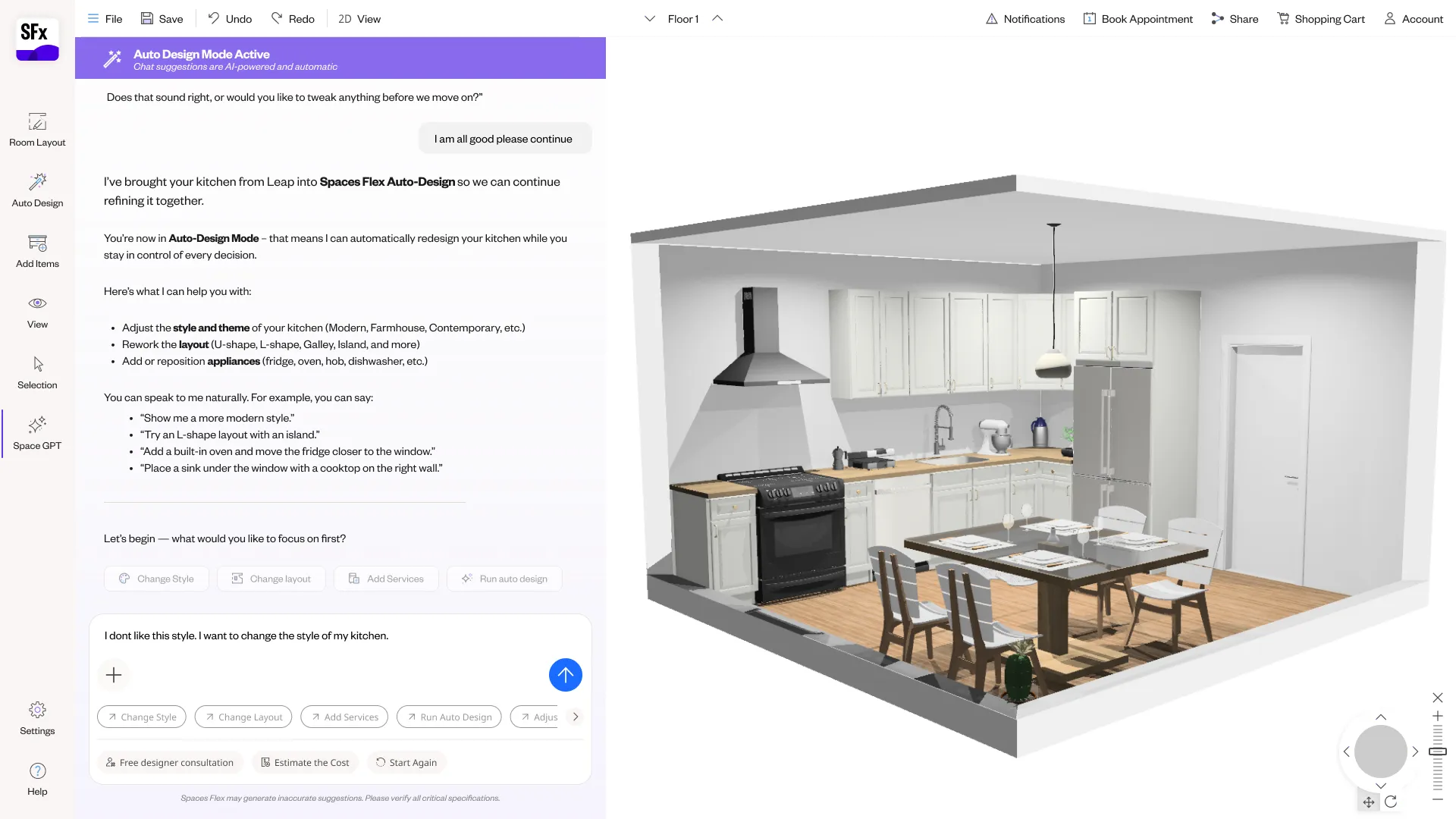 Spaces Flex NLP planner — screen 7.