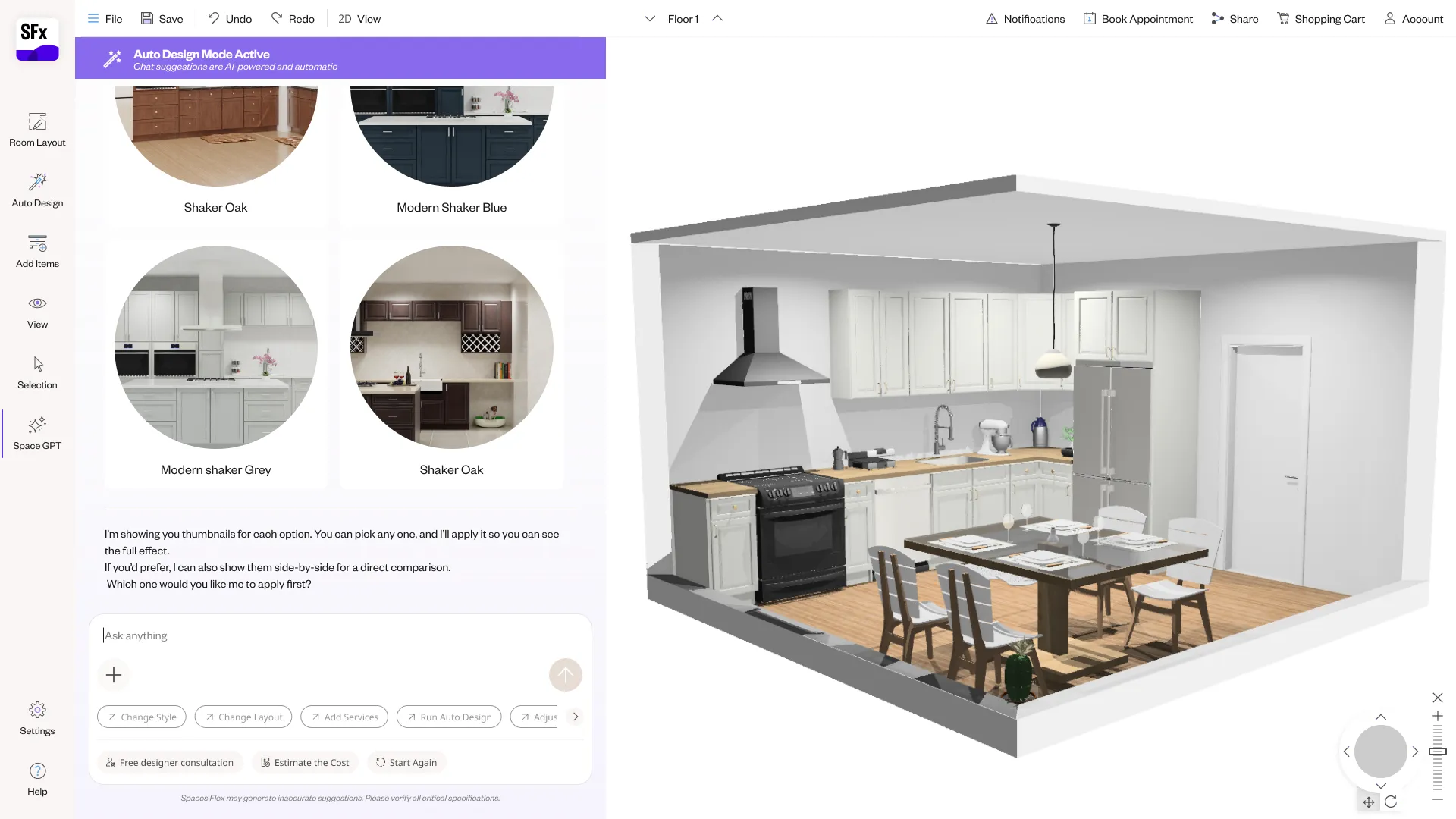 Spaces Flex NLP planner — screen 10.