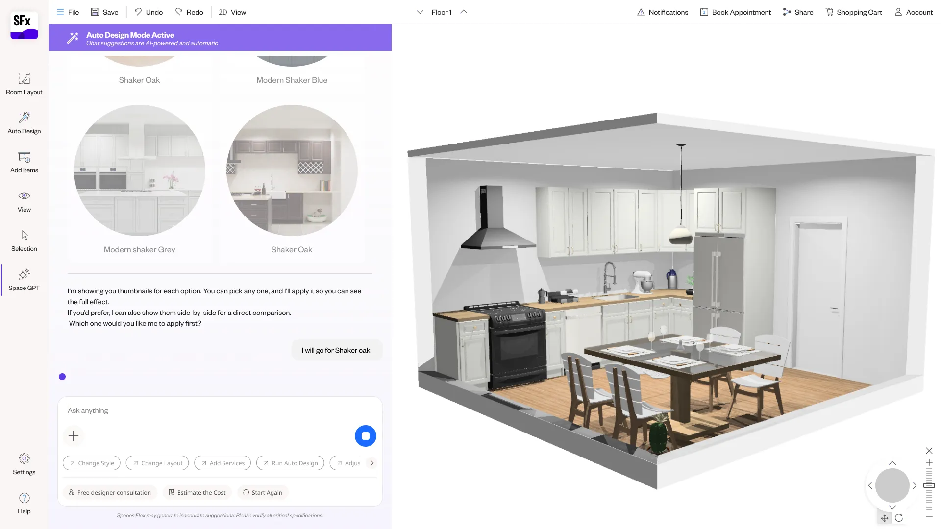 Spaces Flex NLP planner — screen 13.