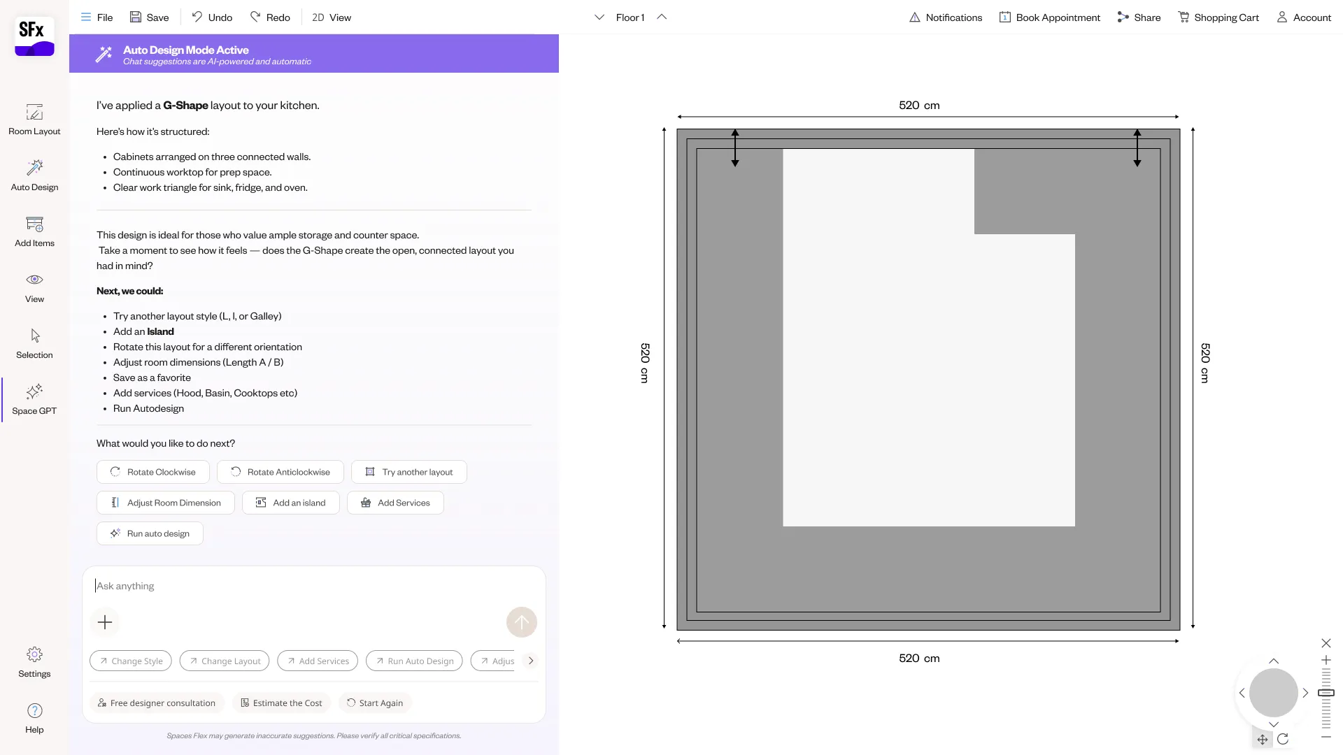 Spaces Flex NLP planner — screen 23.