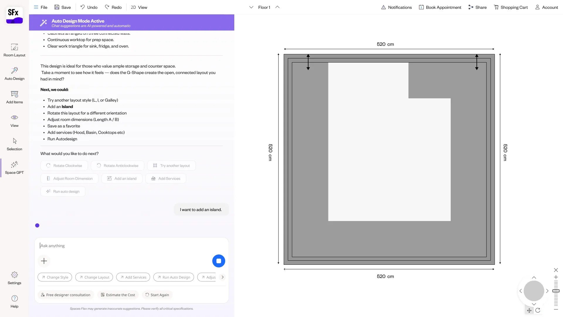 Spaces Flex NLP planner — screen 25.