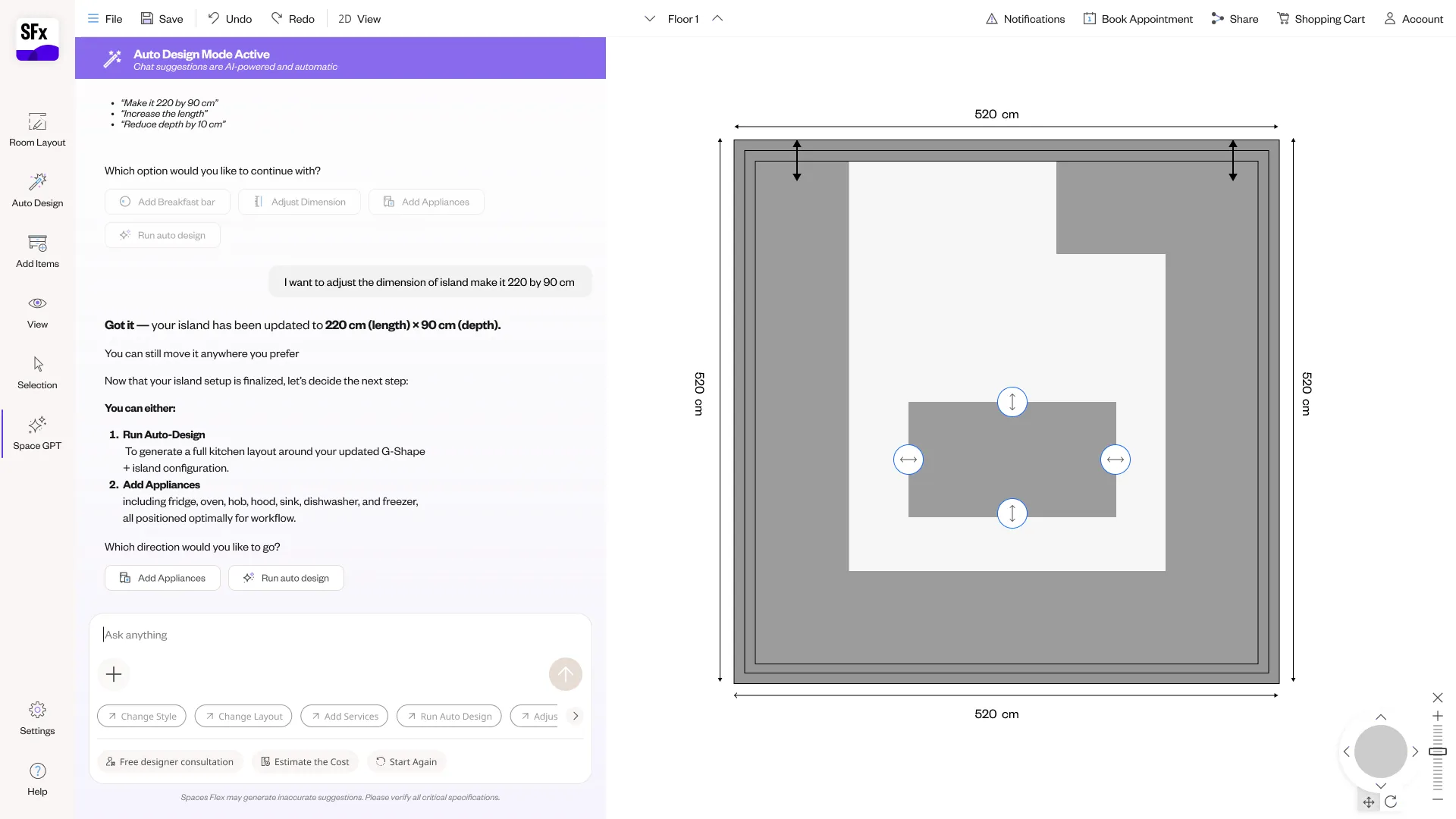 Spaces Flex NLP planner — screen 29.