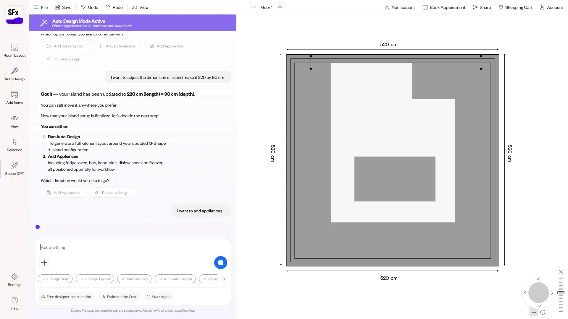 Spaces Flex NLP planner — screen 31.