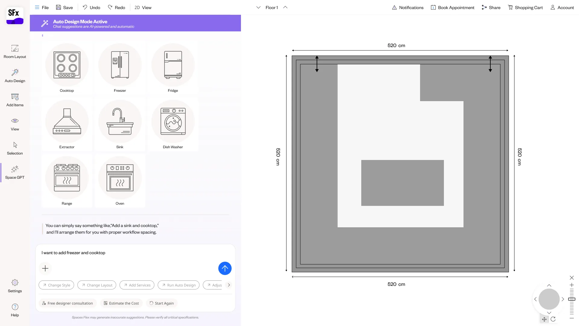 Spaces Flex NLP planner — screen 33.