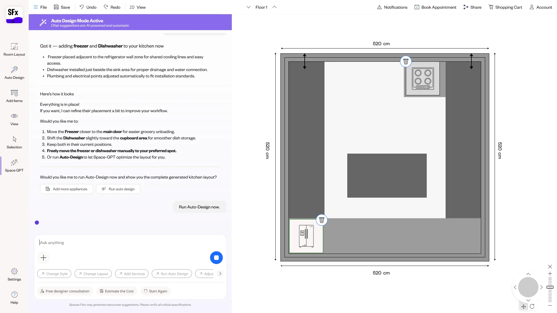 Spaces Flex NLP planner — screen 37.