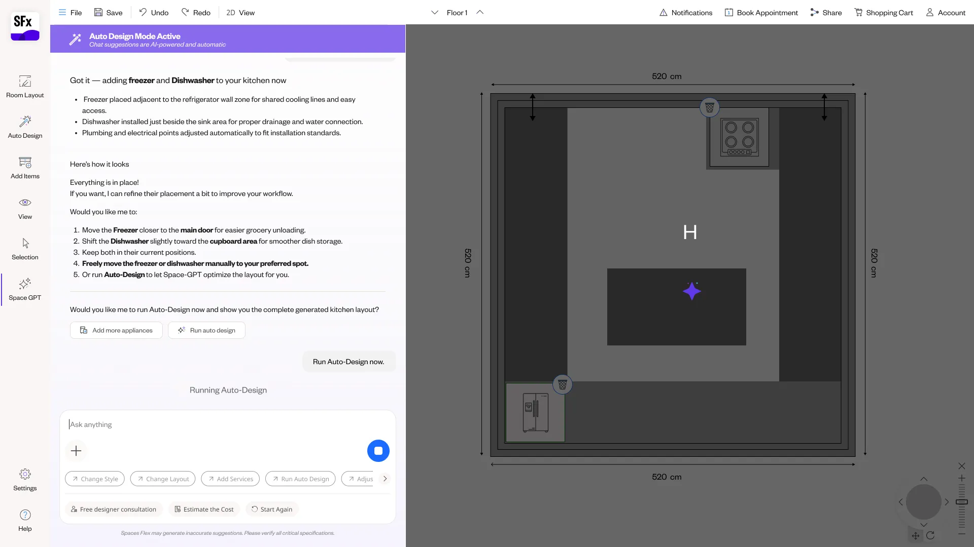 Spaces Flex NLP planner — screen 38.