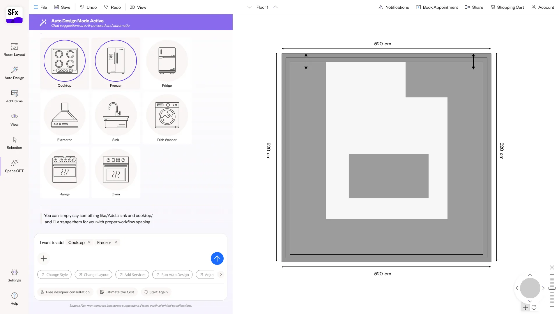 Spaces Flex NLP planner — screen 40.
