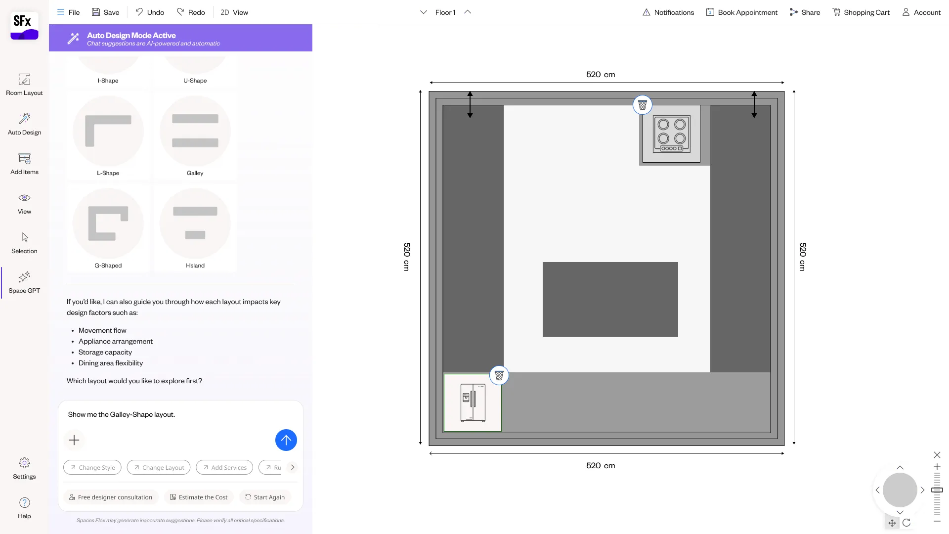 Spaces Flex NLP planner — screen 62.