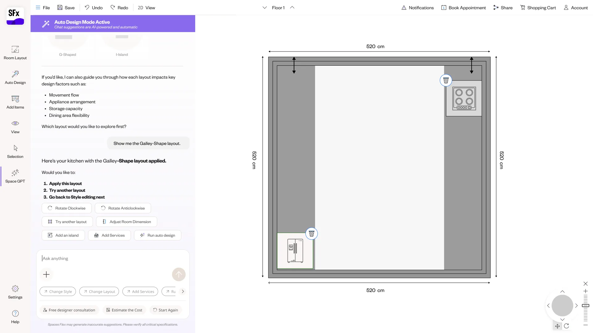 Spaces Flex NLP planner — screen 64.