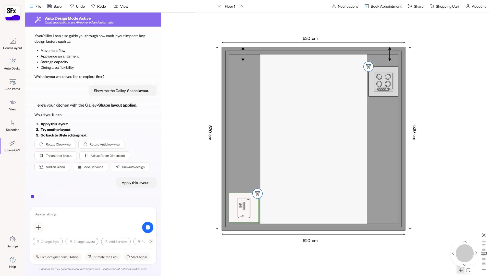 Spaces Flex NLP planner — screen 66.