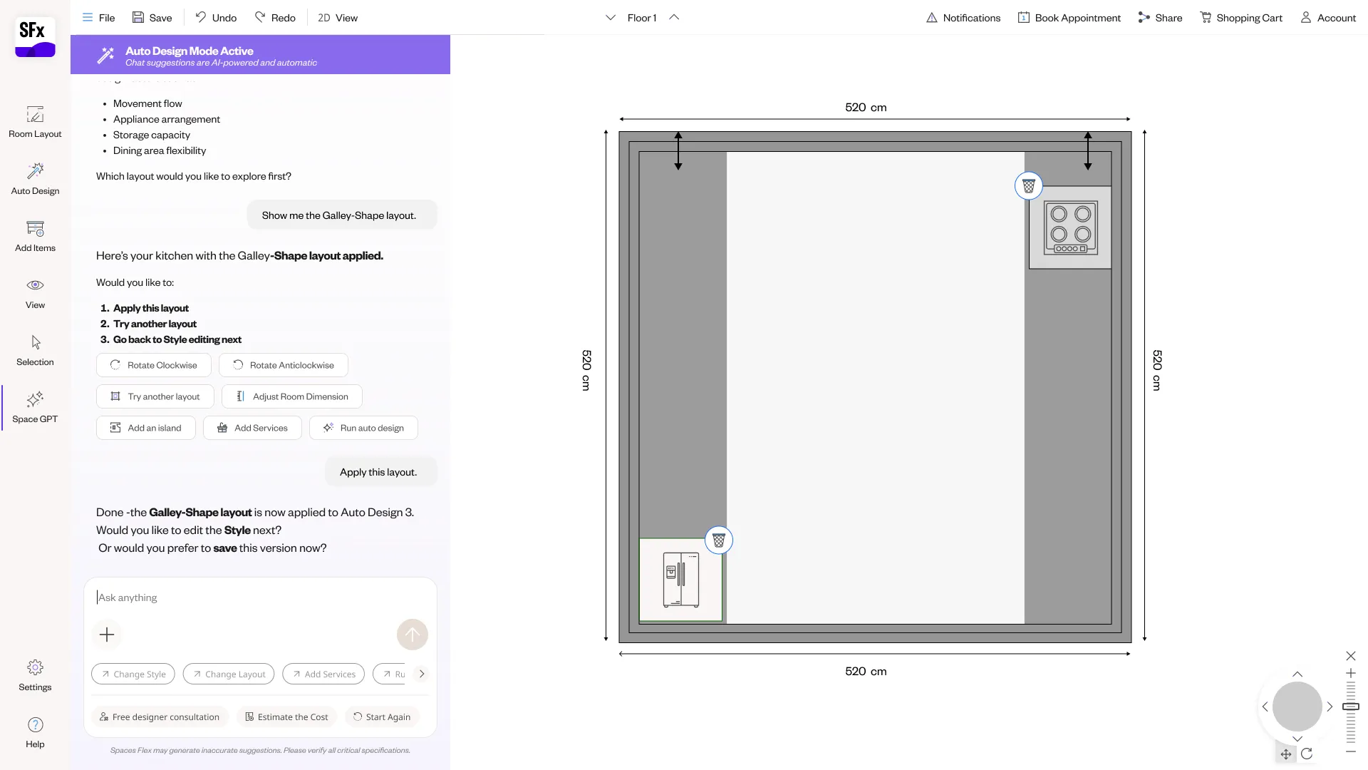 Spaces Flex NLP planner — screen 67.