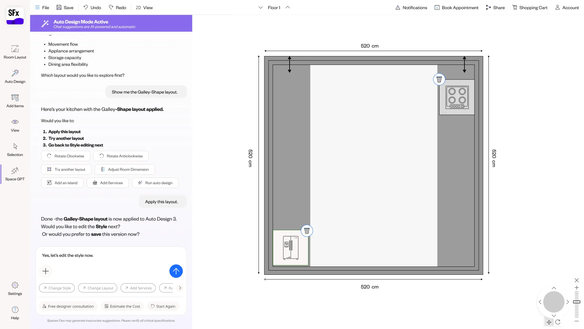 Spaces Flex NLP planner — screen 68.