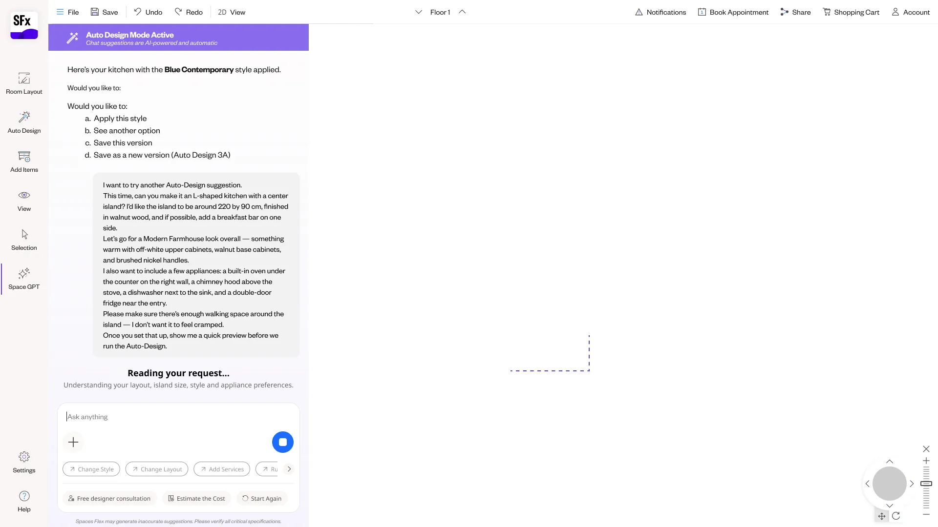 Spaces Flex NLP planner — screen 77.