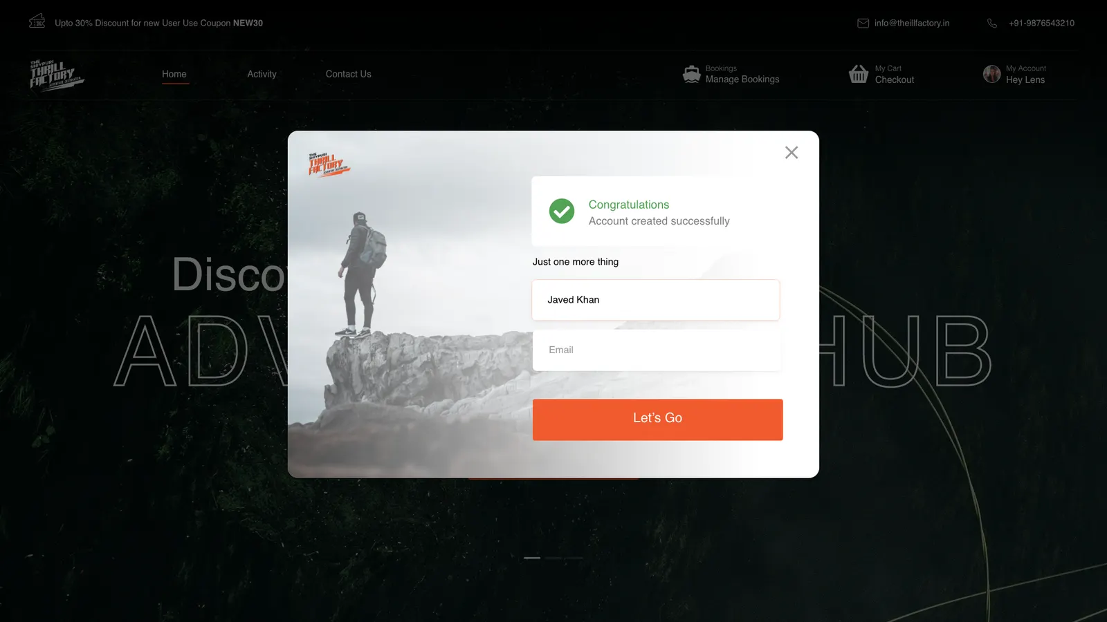 Account details.