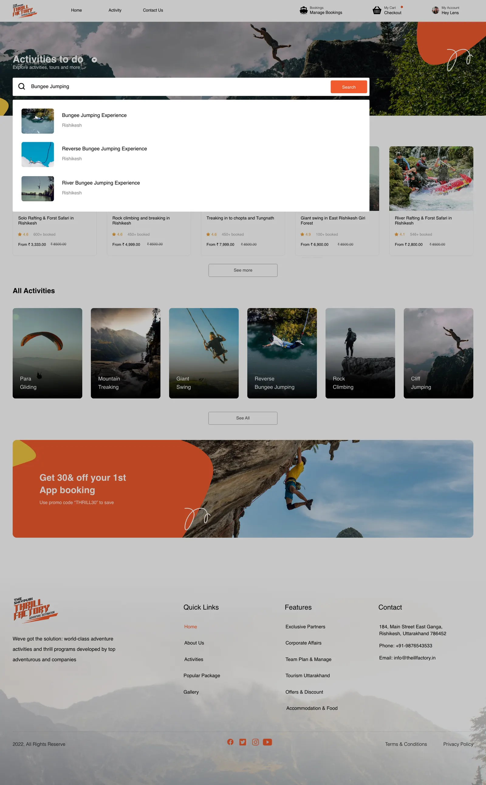 Search — find an activity in seconds.